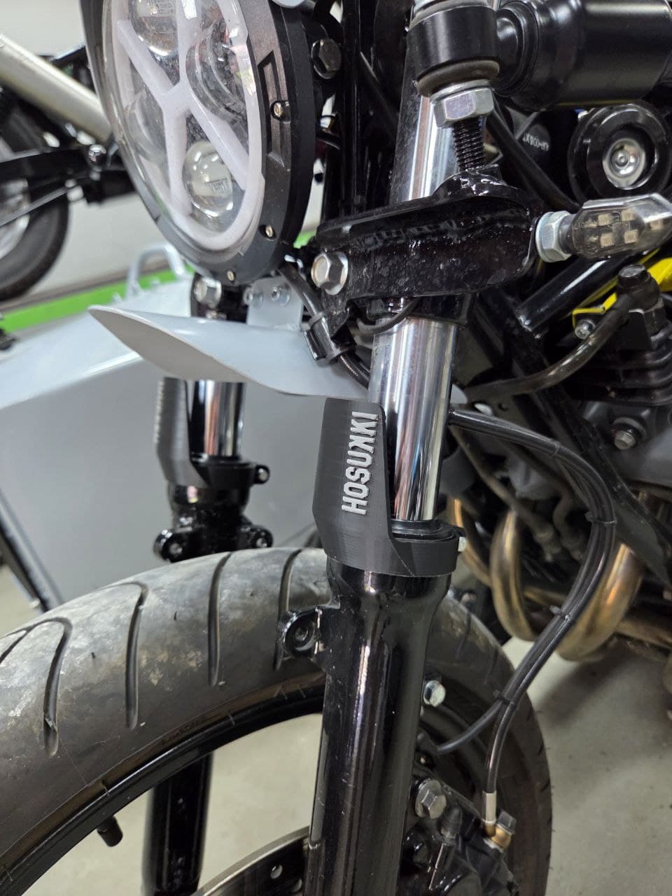 Gabelcover Yamaha XJ600 4BR Schwarz/Grau HOSUKKI